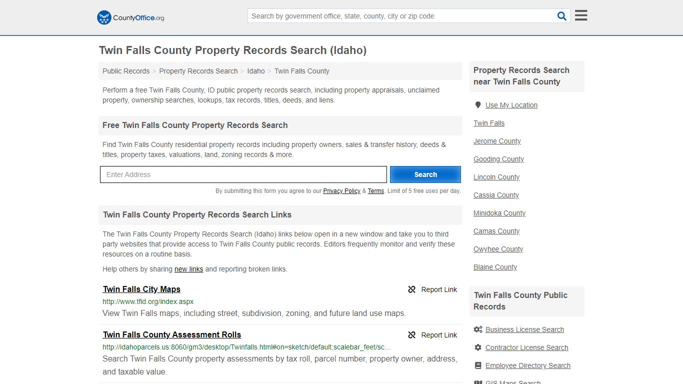 Property Records Search - Twin Falls County, ID ...